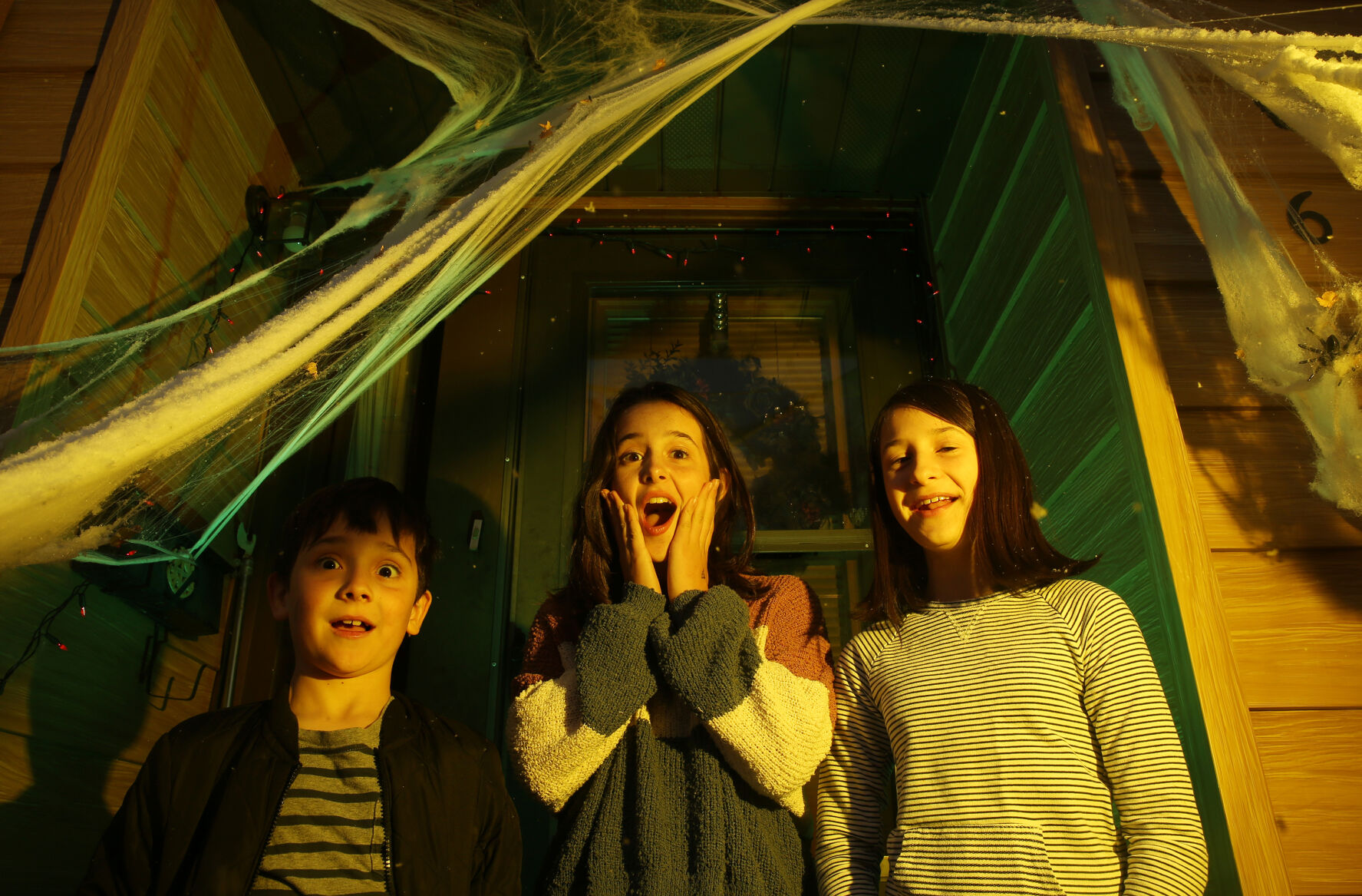 Siblings Lincoln, 7, Olivia,11, and Grey Ruby, 9, pose for portraits